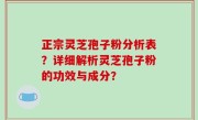 正宗灵芝孢子粉分析表？详细解析灵芝孢子粉的功效与成分？