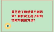 灵芝孢子粉感觉不到药效？解析灵芝孢子粉的功效与使用方法？