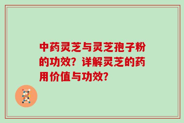 灵芝与灵芝孢子粉的功效？详解灵芝的药用价值与功效？