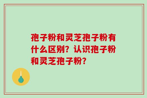 孢子粉和灵芝孢子粉有什么区别？认识孢子粉和灵芝孢子粉？