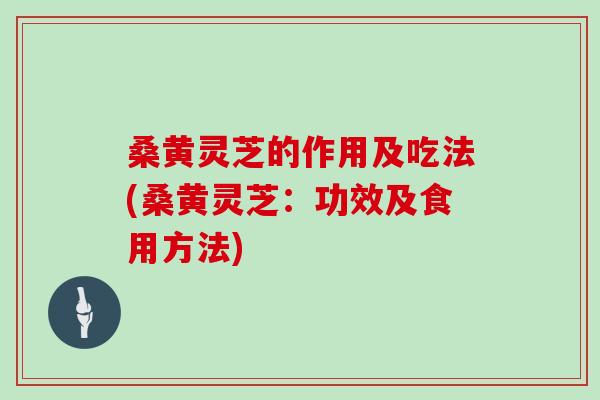 桑黄灵芝的作用及吃法(桑黄灵芝：功效及食用方法)