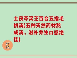 土茯苓灵芝百合五指毛桃汤(五种天然药材熬成汤，滋补养生口感绝佳)