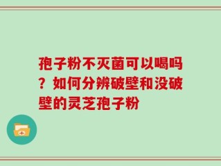 孢子粉不灭菌可以喝吗？如何分辨破壁和没破壁的灵芝孢子粉