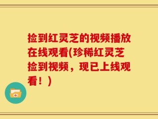 捡到红灵芝的视频播放在线观看(珍稀红灵芝捡到视频，现已上线观看！)