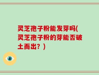 灵芝孢子粉能发芽吗(灵芝孢子粉的芽能否破土而出？)