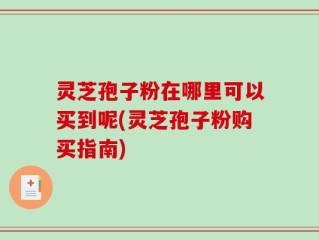 灵芝孢子粉在哪里可以买到呢(灵芝孢子粉购买指南)