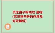 灵芝孢子粉功效 是啥(灵芝孢子粉的作用及好处解析)