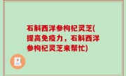 石斛西洋参枸杞灵芝(提高免疫力，石斛西洋参枸杞灵芝来帮忙)