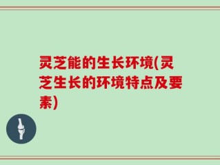 灵芝能的生长环境(灵芝生长的环境特点及要素)