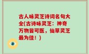 古人咏灵芝诗词名句大全(古诗咏灵芝：神奇万物皆可医，仙草灵芝最为佳！)