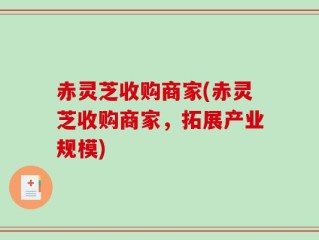 赤灵芝收购商家(赤灵芝收购商家，拓展产业规模)