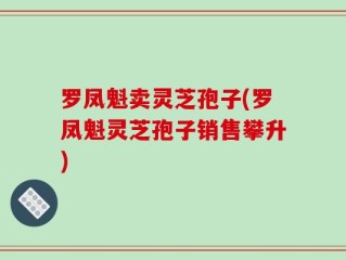 罗凤魁卖灵芝孢子(罗凤魁灵芝孢子销售攀升)