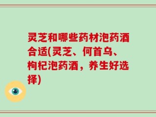 灵芝和哪些药材泡药酒合适(灵芝、何首乌、枸杞泡药酒，养生好选择)