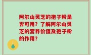 阿尔山灵芝的孢子粉是否可用？了解阿尔山灵芝的营养价值及孢子粉的作用？