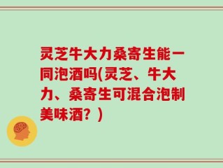 灵芝牛大力桑寄生能一同泡酒吗(灵芝、牛大力、桑寄生可混合泡制美味酒？)