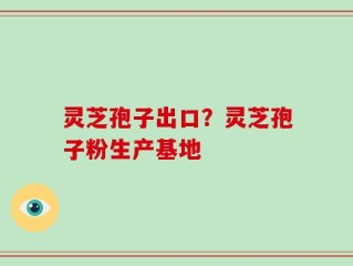 灵芝孢子出口？灵芝孢子粉生产基地
