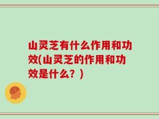 山灵芝有什么作用和功效(山灵芝的作用和功效是什么？)