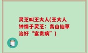 灵芝叫王大人(王大人钟情于灵芝：高山仙草治好“富贵病”)