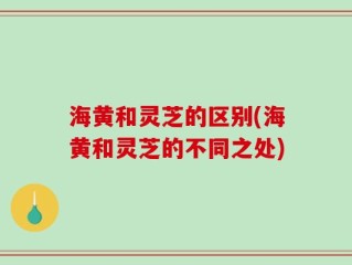 海黄和灵芝的区别(海黄和灵芝的不同之处)