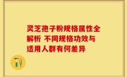 灵芝孢子粉规格属性全解析 不同规格功效与适用人群有何差异