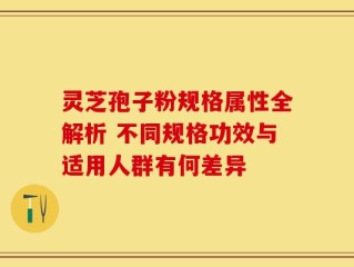 灵芝孢子粉规格属性全解析 不同规格功效与适用人群有何差异