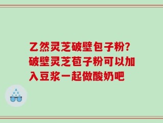 乙然灵芝破壁包子粉？破壁灵芝苞子粉可以加入豆浆一起做酸奶吧