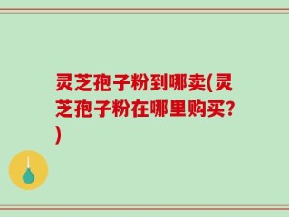 灵芝孢子粉到哪卖(灵芝孢子粉在哪里购买？)