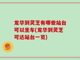 龙华到灵芝有哪些站台可以坐车(龙华到灵芝可达站台一览)