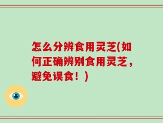 怎么分辨食用灵芝(如何正确辨别食用灵芝，避免误食！)