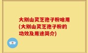 大别山灵芝孢子粉啥用(大别山灵芝孢子粉的功效及用途简介)