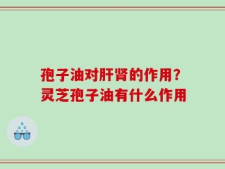 孢子油对肝肾的作用？灵芝孢子油有什么作用