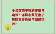 小灵芝孢子粉的作用与功效？详解小灵芝孢子粉的营养价值与保健功效？