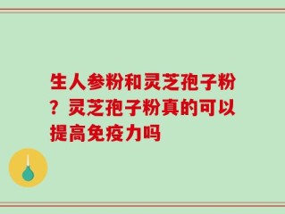 生人参粉和灵芝孢子粉？灵芝孢子粉真的可以提高免疫力吗
