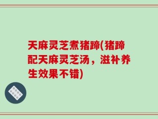 天麻灵芝煮猪蹄(猪蹄配天麻灵芝汤，滋补养生效果不错)