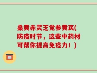 桑黄赤灵芝党参黄芪(防疫时节，这些中药材可帮你提高免疫力！)