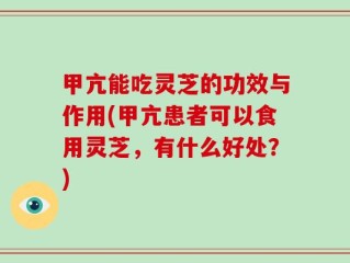 甲亢能吃灵芝的功效与作用(甲亢患者可以食用灵芝，有什么好处？)