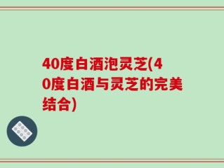 40度白酒泡灵芝(40度白酒与灵芝的完美结合)