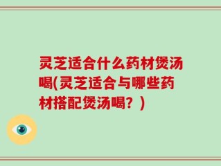 灵芝适合什么药材煲汤喝(灵芝适合与哪些药材搭配煲汤喝？)