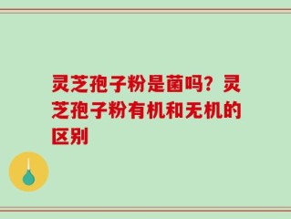 灵芝孢子粉是菌吗？灵芝孢子粉有机和无机的区别