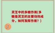 灵芝中的多糖作用(多糖是灵芝的主要功效成分，如何发挥作用？)