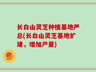 长白山灵芝种植基地严总(长白山灵芝基地扩建，增加产量)