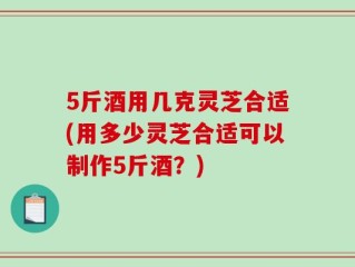 5斤酒用几克灵芝合适(用多少灵芝合适可以制作5斤酒？)