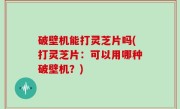 破壁机能打灵芝片吗(打灵芝片：可以用哪种破壁机？)