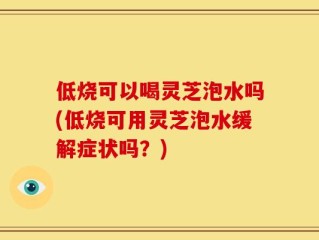 低烧可以喝灵芝泡水吗(低烧可用灵芝泡水缓解症状吗？)