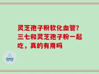 灵芝孢子粉软化血管？三七和灵芝孢子粉一起吃，真的有用吗