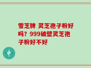 雪芝牌 灵芝孢子粉好吗？999破壁灵芝孢子粉好不好