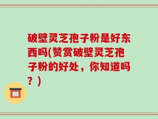 破壁灵芝孢子粉是好东西吗(赞赏破壁灵芝孢子粉的好处，你知道吗？)