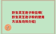 野生灵芝孢子粉在哪(野生灵芝孢子粉的使用方法及功效介绍)