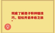 彻底了解孢子粉种植技巧，轻松开启丰收之旅”