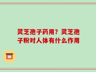 灵芝孢子药用？灵芝孢子粉对人体有什么作用